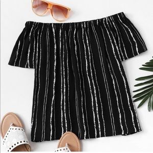•NWT•CECILIA CHIC STRIPED OFF SHOULDER TOP•M-XL•